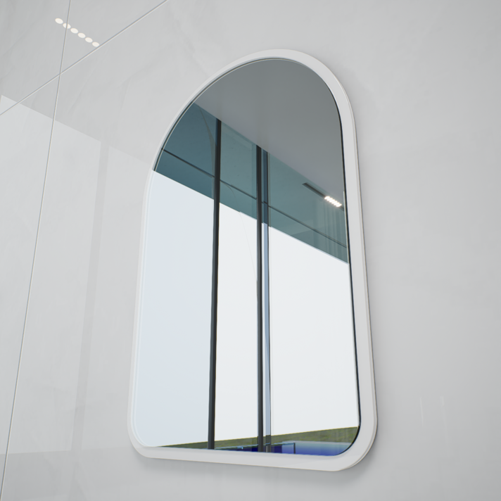 마드 부착식 일반 심플 아크릴거울 아치형 M, 화이트