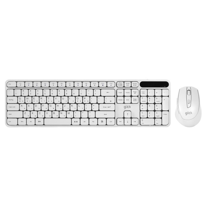 지클릭커 OFFICEPRO 사일런트 L 무소음 인체공학 무선 키보드 마우스 세트, 화이트, WMK70, 일반형