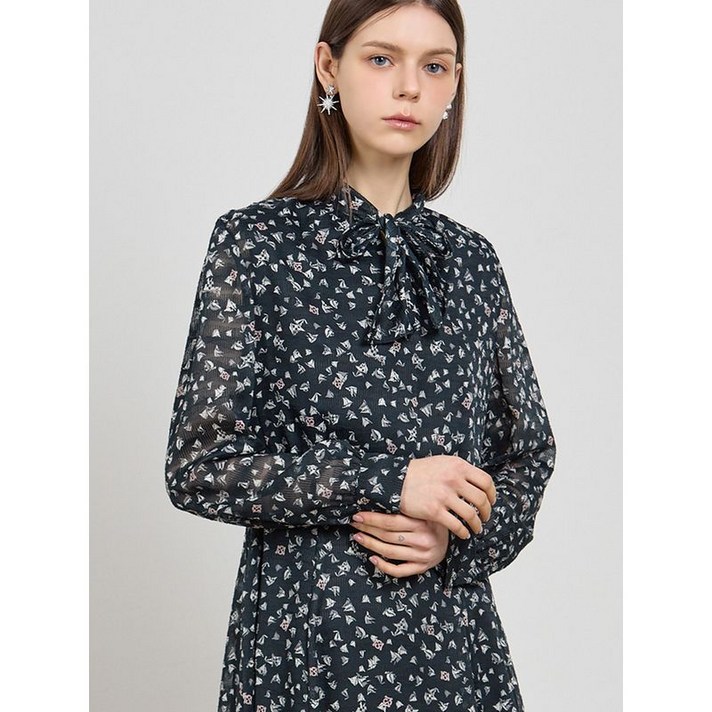 쉬즈미스 우아한 레이디 리본 타이넥 원피스 택가격 328000원