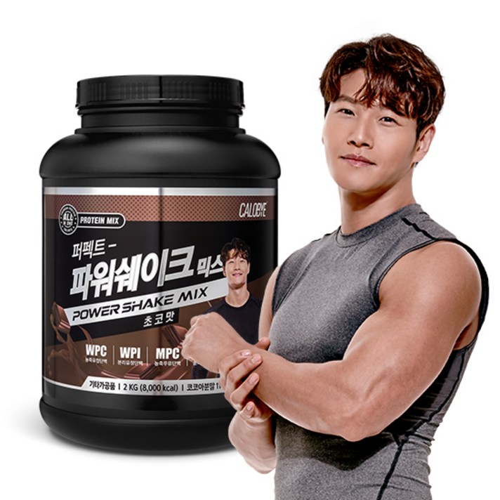 칼로바이 퍼펙트 파워쉐이크 믹스 초코맛 2kg 김종국 단백질 보충제 프로틴 파우더, 1개, 2kg