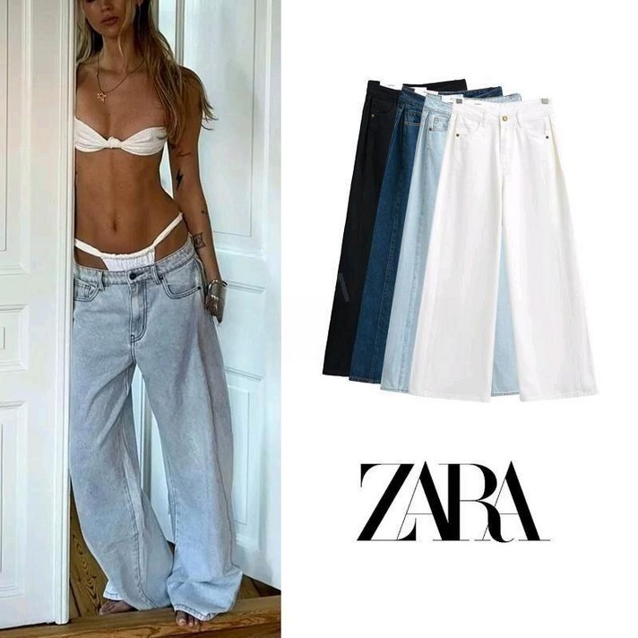 zara 자라 여성 2025 데님 진 복고 와이드 청바지