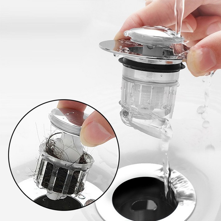 이플레이스 세수대 하수구 트랩 자동밸브 냄새 벌레 차단 커버 WD36355, 2개