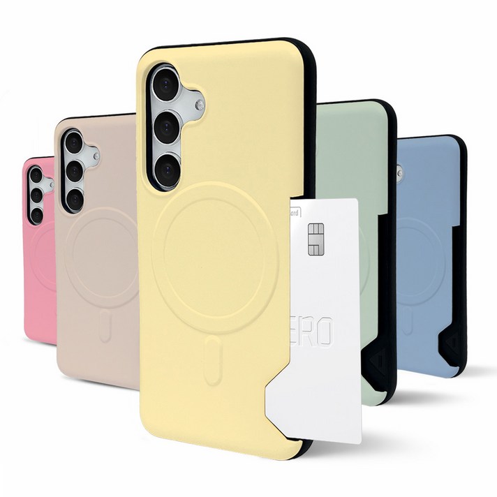 16컬러 이케미 갤럭시S24시리즈 전용 컬러풀 맥세이프 카드2장수납 휴대폰 케이스