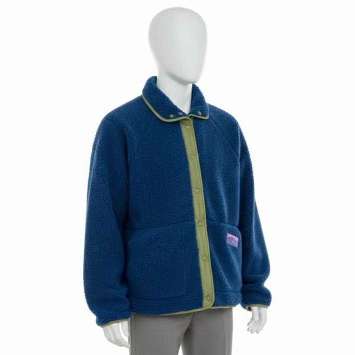 아미먼트 뽀글이 양털 리버시블 점퍼 블루