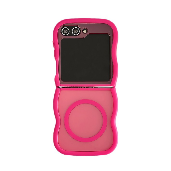 얌코 휴대폰케이스 갤럭시 z플립3 z플립4 z플립5 z플립6 z플립7 물결무늬 테두리 맥세이프 케이스