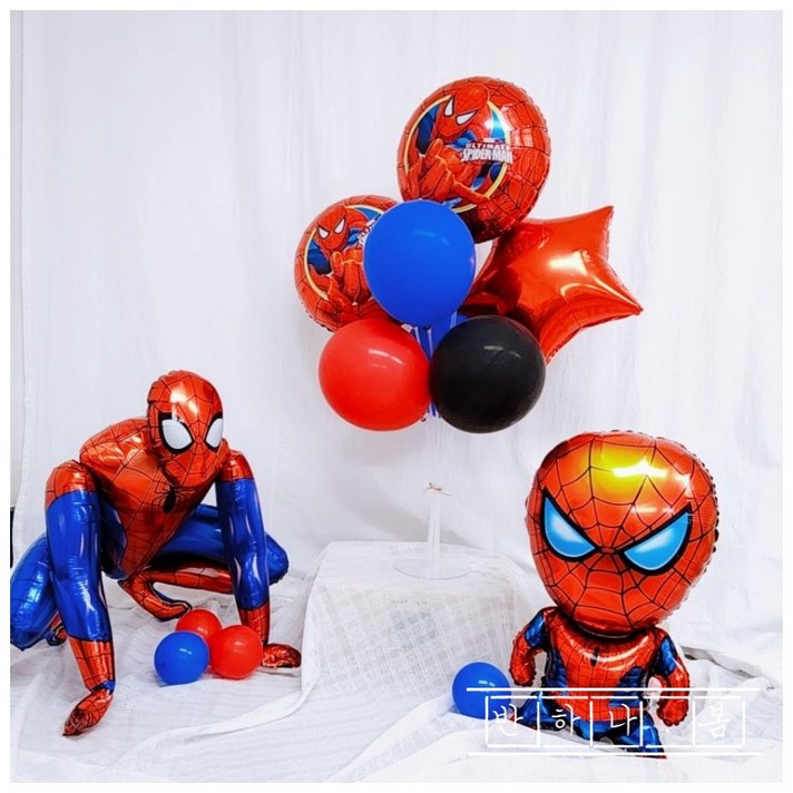 반하나봄 히어로 스파이더맨 3D입체풍선 대형풍선 세트 생일파티 풍선 파티용품 스파이더맨 아이언맨 대형풍선