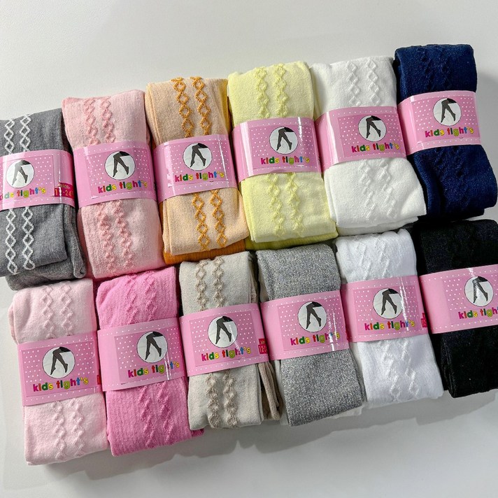 키즈 아동용 데일리 심플 데일리 유발 타이즈 12p 세트