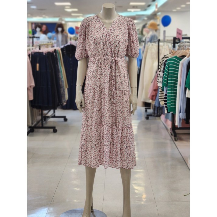 숲 SOUP  플라워 브이넥 쉬폰 원피스 OB5OPTL