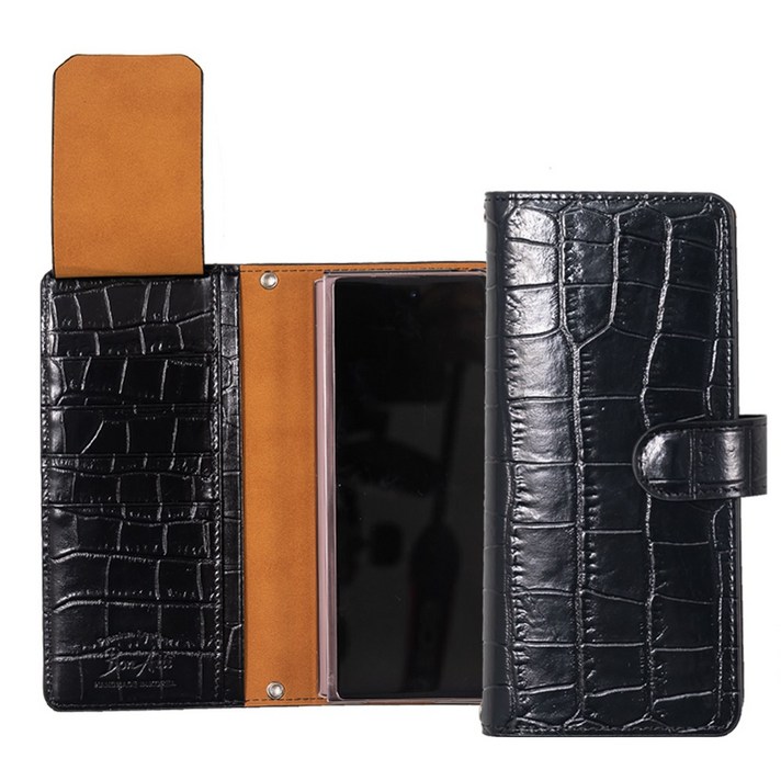 본아띠 갤럭시 Z폴드4 F936N 천연소가죽 제니스 악어 지갑형 다이어리 핸드폰케이스