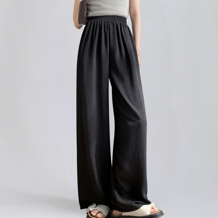 바바 체형커버 살랑살랑 여성 와이드 밴딩 팬츠 냉감소재