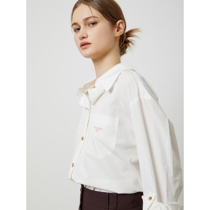 씨씨콜렉트 중계점 오버핏 로고 자수 포켓 셔츠 C243PSC021