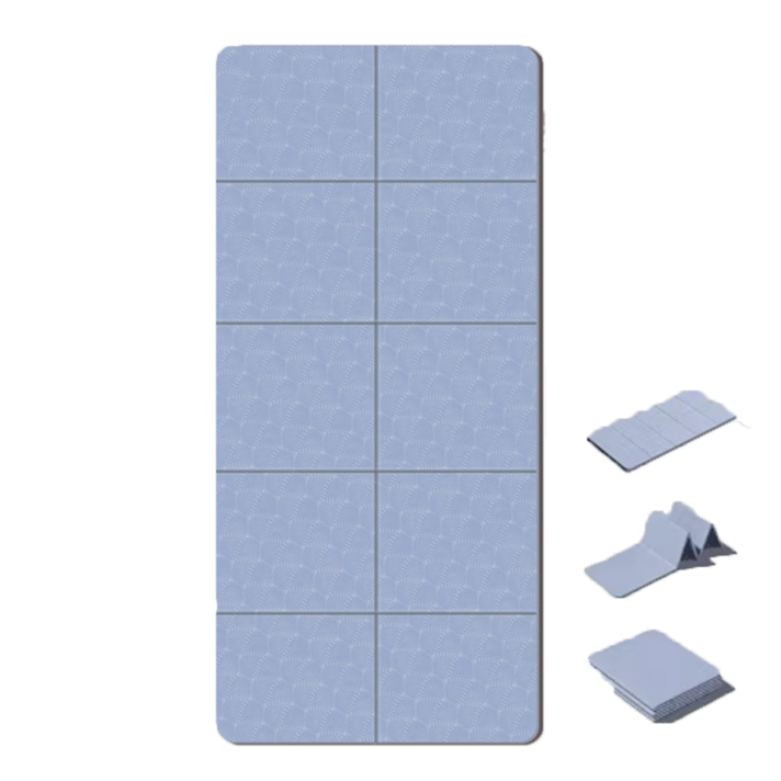 접이식 요가 매트 두꺼운 183x80x8 넓은 스트레칭 낮잠 점심 간편 헬스 휴대용 소음방지 매트, 1개, 푸른색