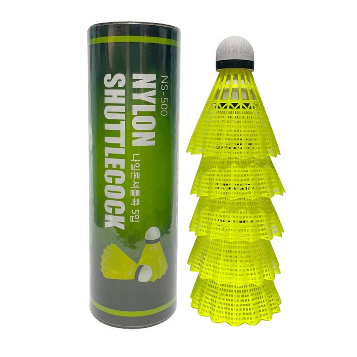 세베로 NS 500 나일론 배드민턴 셔틀콕 5p, 형광, 5개입, 1개