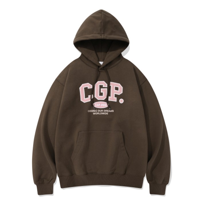 코드그라피 CGP 아치 로고 후드티브라운