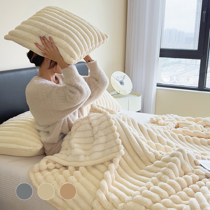 루루부라 털빠짐 없는 포근한 양털 극세사 담요