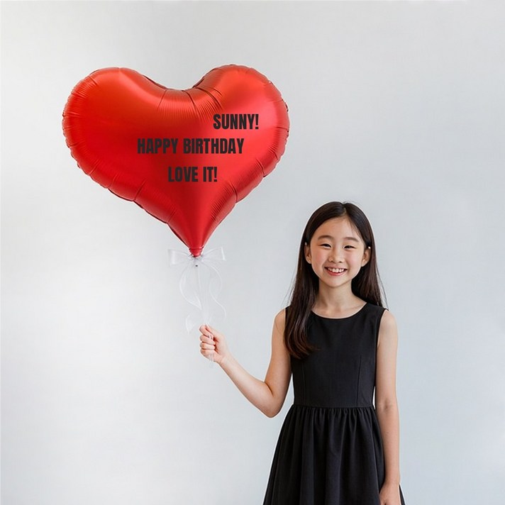 해피제이니 쁘띠 빅하트 프리레터링 호일풍선 파티세트레터링시트지 3장 포함, 1세트, 블링레드세트