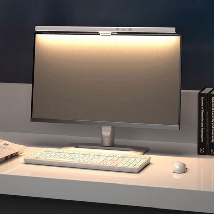 누심비 모니터 LED 조명 스크린바 스탠드 독서등 밝기조절 타이머, 모니터 조명 50mm 대형 블랙