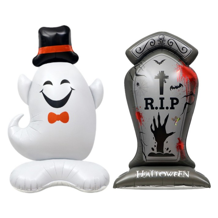쏙쏙마켓 할로윈 스탠딩에어벌룬 대형 은박 풍선 파티용품, 할로윈고스트x할로윈묘비석