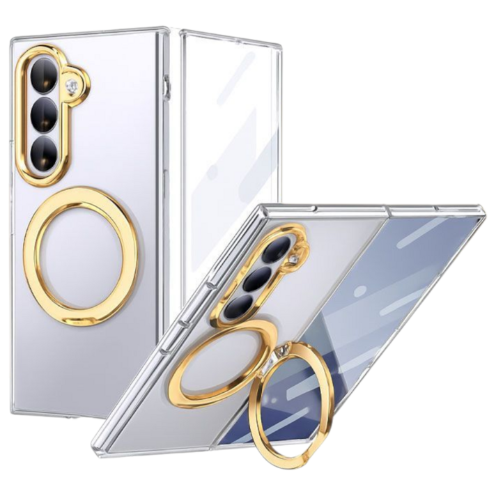 럭스폰 전면 HD 투명 강화 액정 완벽 보호 고투명 브래킷 맥세이프 플드 전용 하드 케이스