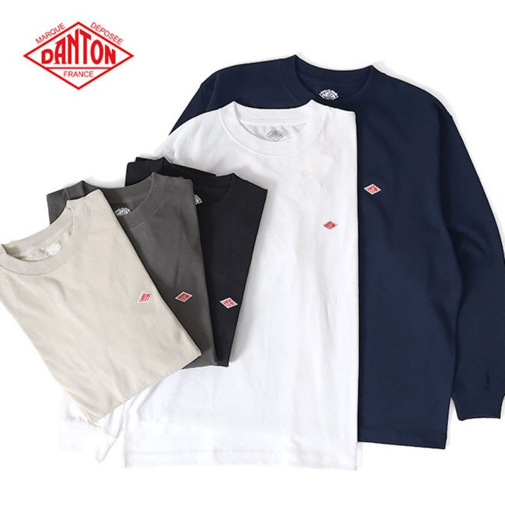 단톤 DANTON DTC0200 TCB 패치 로고 크루넥 롱슬리브 티셔츠