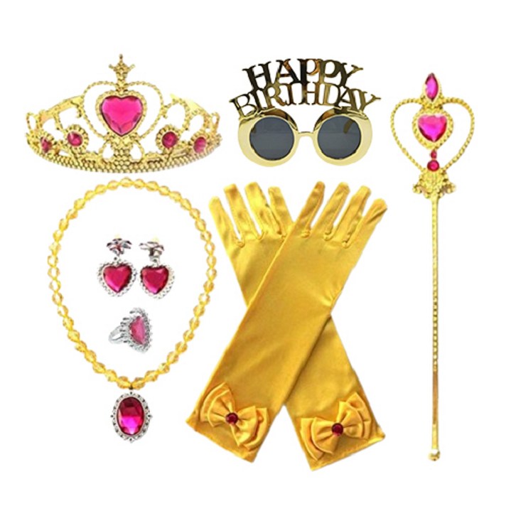 민즈셀렉트 8컬러 공주 세트 생일안경 공주 의상 왕관  파티용품