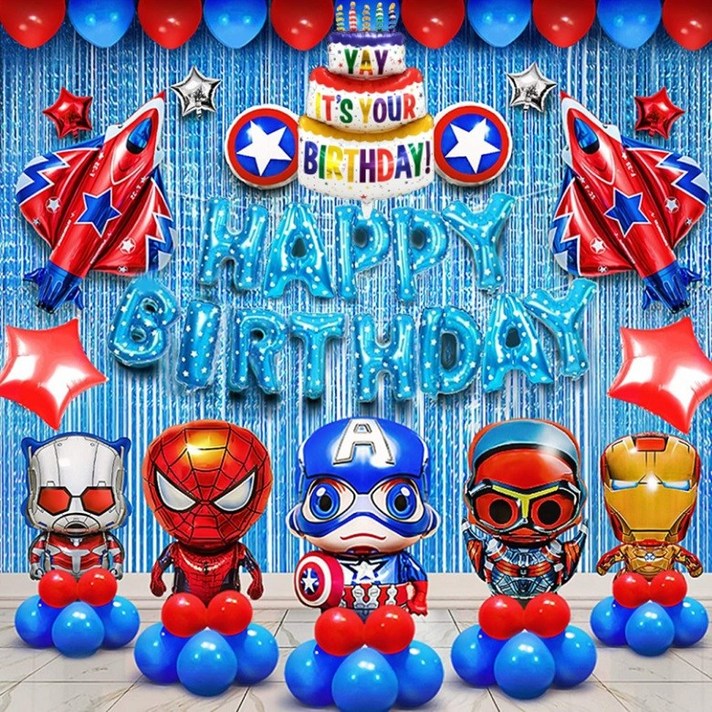 IH 슈퍼히어로 생일파티 파티용품 풍선세트