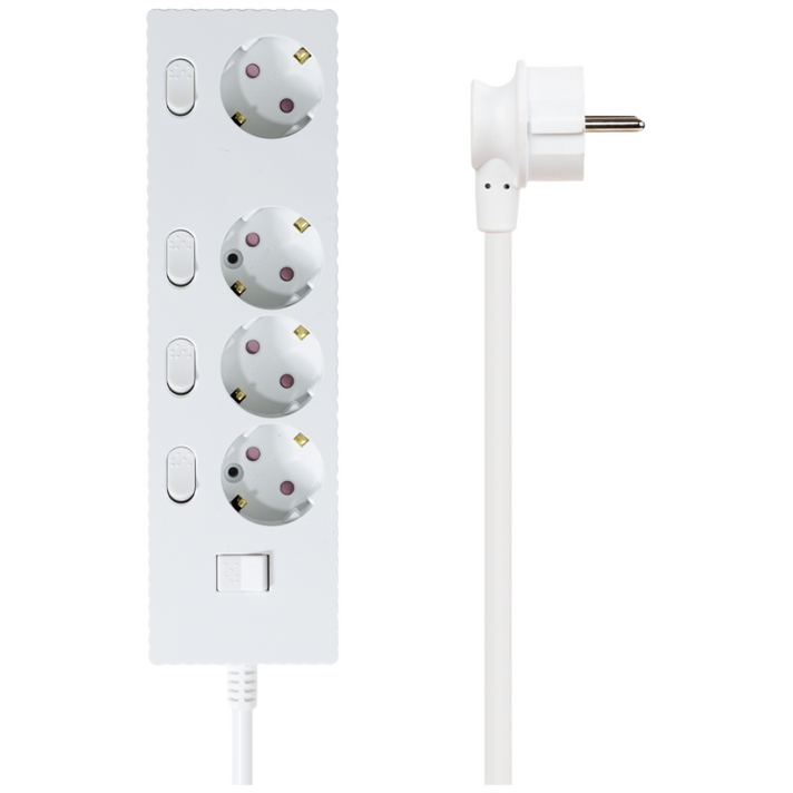 파워존 4000W 고용량 웨이브 개별스위치 과부하차단 4구 멀티탭 콘센트 50cm 1.5m 3m 5m 7m, 1개