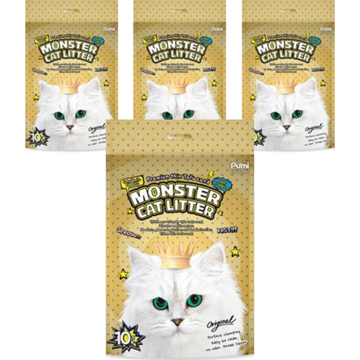 푸르미 고양이 몬스터 캣리터 1.5mm 극세사 두부모래 고급형, 10L, 4개, 오리지널무향