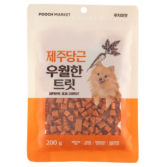 푸치마켓 강아지 우월한 비건트릿 제주당근, 1개, 200g, 당근맛 푸치마켓 강아지 우월한 비건트릿 제주당근, 1개, 200g, 당근맛
