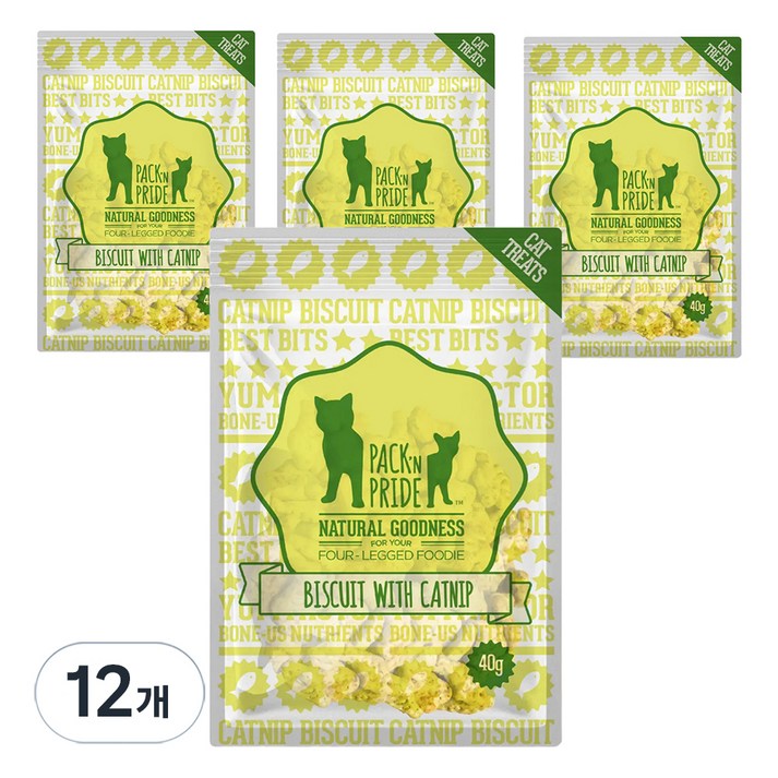 팩앤프라이드 고양이 캣닢 비스켓, 12개, 40g, 연어