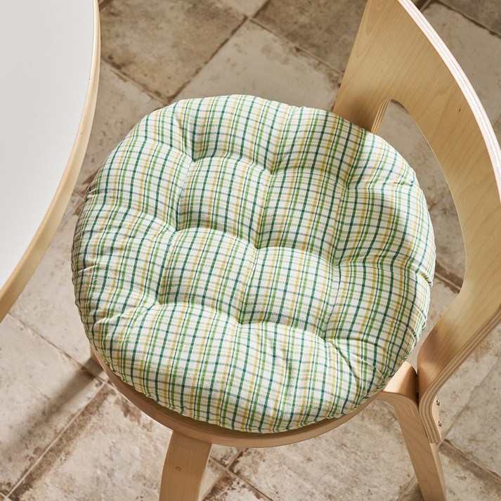 모던하우스 L 선염체크 원형방석