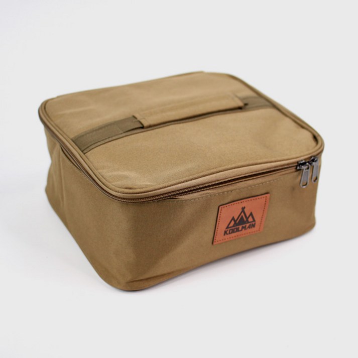 쿨맨 다용도 미니 버너 식기 수납가방, 브라운, 1단, 1개