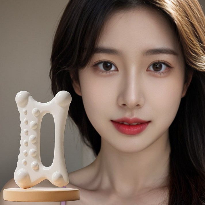 리얼리프팅 슬림 얼굴 괄사 마사지 기구, 화이트 1개, 1개