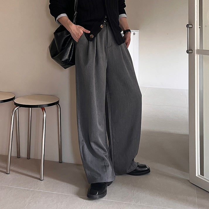 오클롯 프리미엄 남자 슬랙스 오버핏 와이드 고무밴딩바지3colors