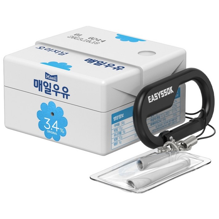 갤럭시 버즈 Fe 버즈2 프로 라이브 매일우유 케이스  카라비너 포함 