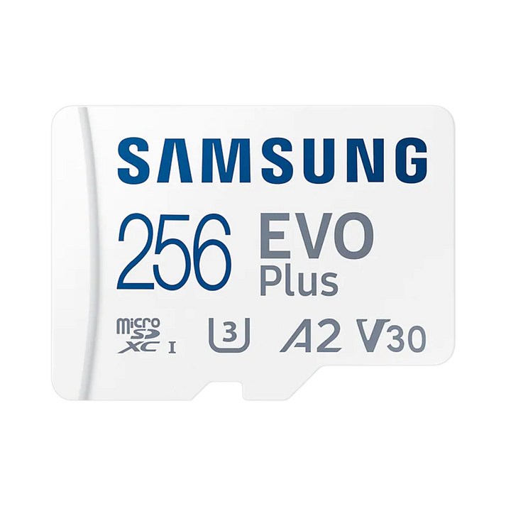 삼성전자 New EVO Plus 마이크로SD 메모리카드 256기가 Class10 SDXC 4K 촬영 스마트폰 태블릿 카메라 블랙박스 (SD 어댑터 포함)