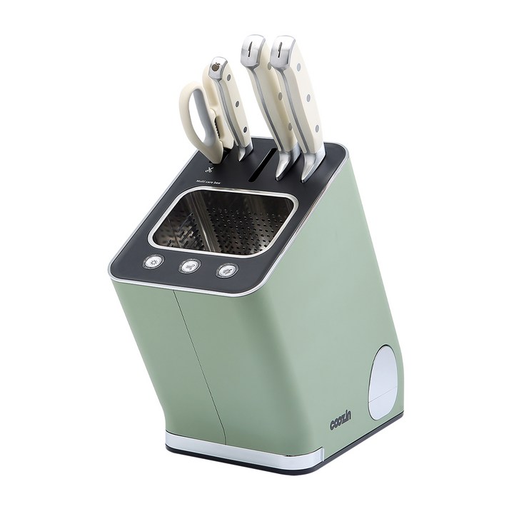 [쿠진본사] 나이프케어 시즌2 살균건조기 칼갈이 + 칼세트, 올리브그린+에지리칼세트, 나이프케어 시즌2 올리브그린+칼세트