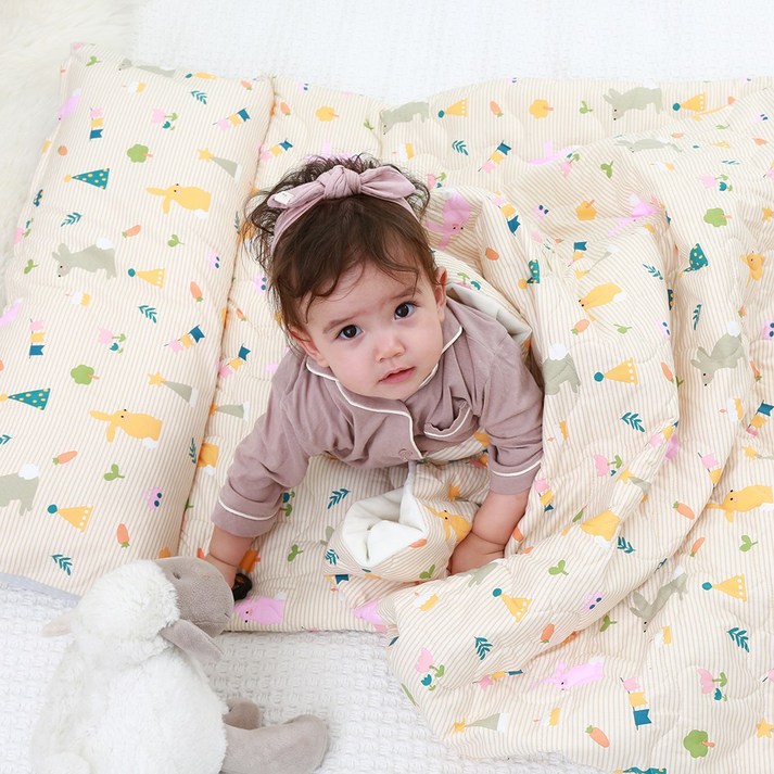 베베로시 프리미엄 사계절 리버시블 어린이집 낮잠이불세트 일체형 순면풍기인견3D에어매쉬, D.댕댕이