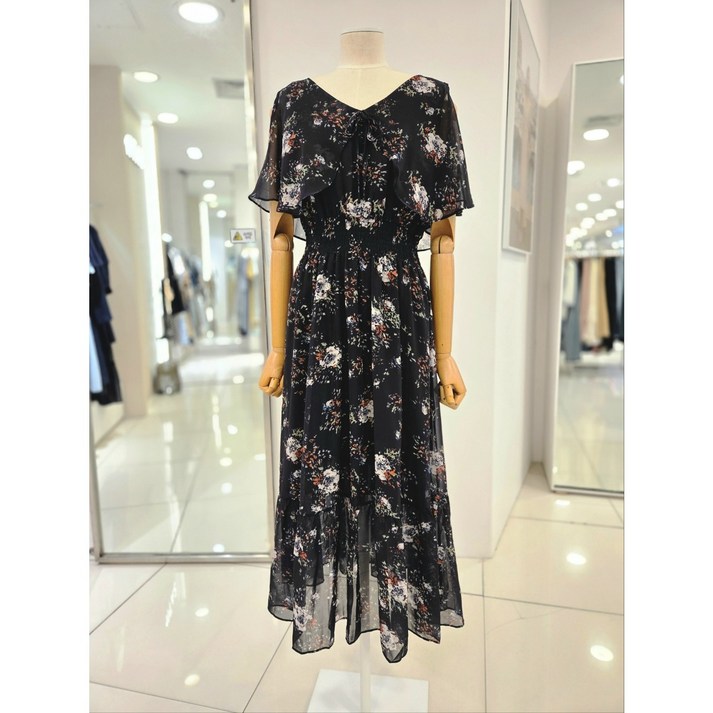 샤틴 러플 플로럴  롱 원피스 S252K663