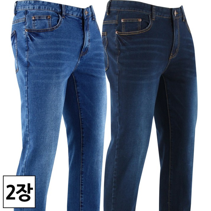 2장 더맨월드 사계절 남자 MWSA 캐주얼 스판 진입는 순간 편안한 사방스판 내츄럴 워싱 3838인치 빅사이즈 데님 M1740