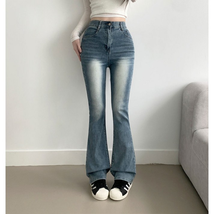 부기샵 델런 히든밴딩 부츠컷 데님 팬츠