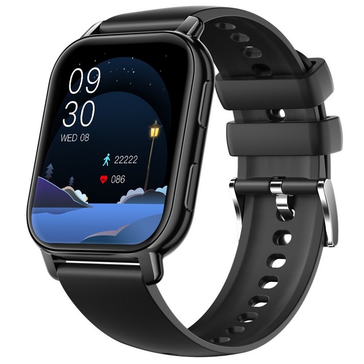 웨어러블 통화 스마트워치 P5S 한글판 1.85인치, GPS + 블루투스, 4.7cm, 블랙