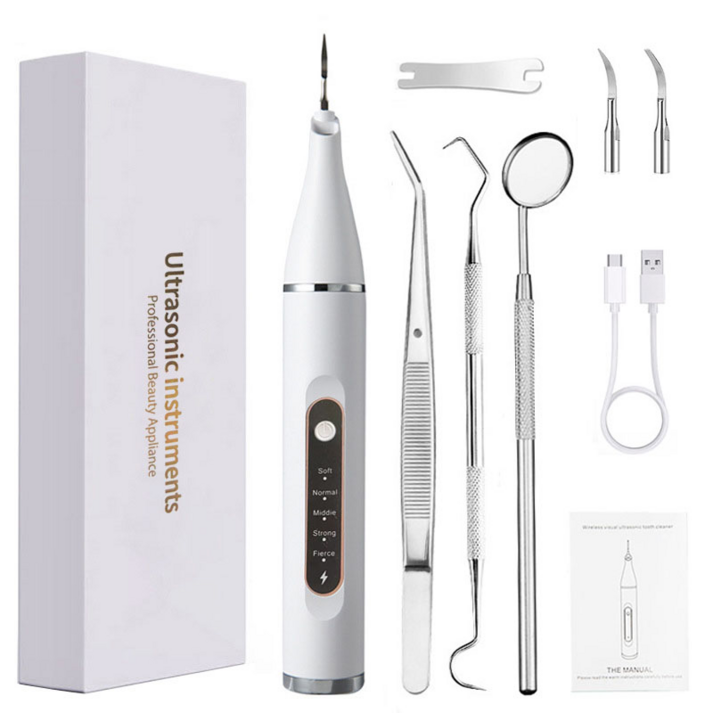 국내발송 RichMagic 스마트 LED 초음파 구강세척기 가정용 휴대용 세정기, 흰색, 단일상품