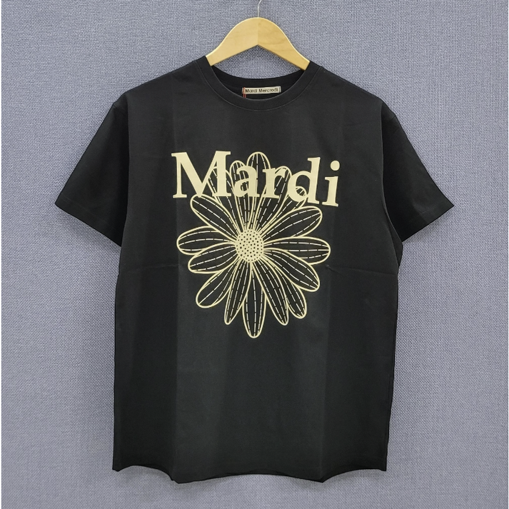 국내정품 마르디메크르디 TSHIRT FLOWERMARDI 반팔 티셔츠 BLACK CREAM