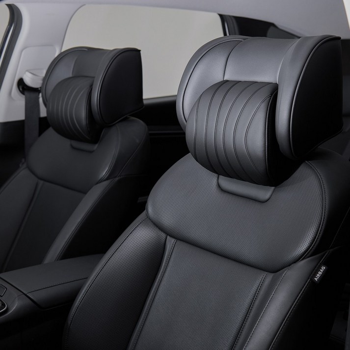 아임반 L6누빔 2세대 헤드레스트 차량용 목쿠션 자동차 목베개 1P, 1개, 모노블랙