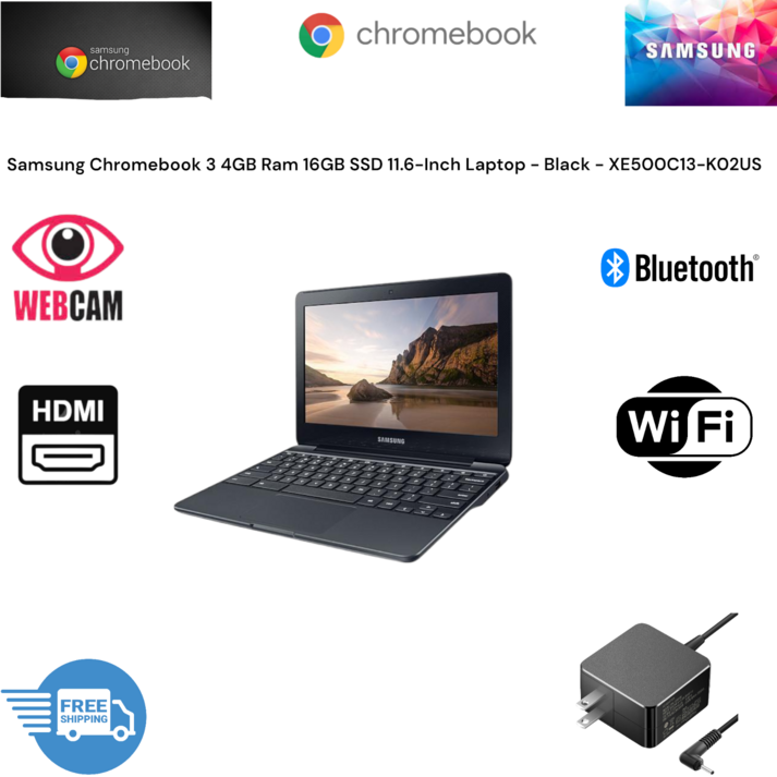 [관부가세포함] 삼성 크롬북 3 4GB 16GB SSD 11.6인치 노트북 XE500C13-K02US HDM