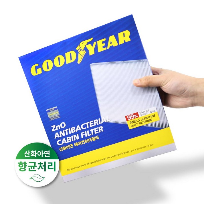딜온 프리미엄 산화아연 향균 에어컨 필터 아이오닉6 (22년~현재까지)전용 11호, 굿이어 산화아연 에어컨히터필터, 1개