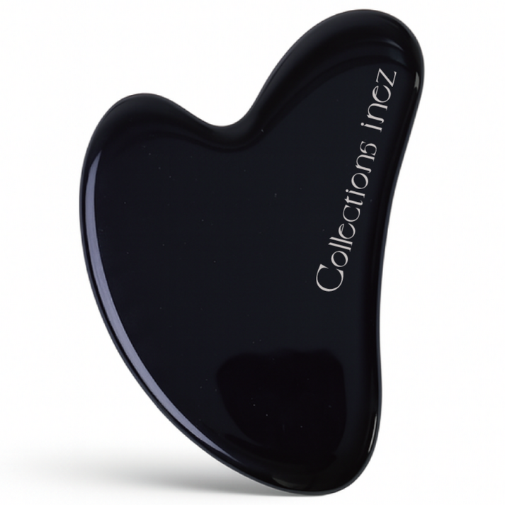 이네즈 옥 하트 괄사 흑요석 얼굴 두피 마사지기 화산석 알콜스왑 증정, 1개, 블랙