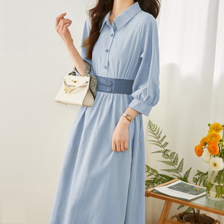 페이퍼먼츠 글루브 7부 프릴소매 셔츠 원피스 03966