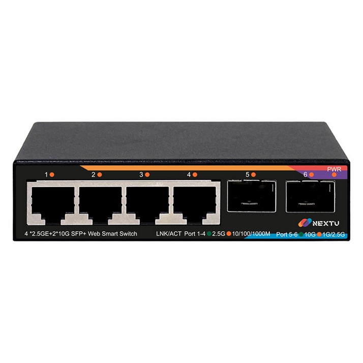 넥스트유 4포트 2.5G  10G 2SFP 멀티기가 웹스마트 스위치 허브 스재미